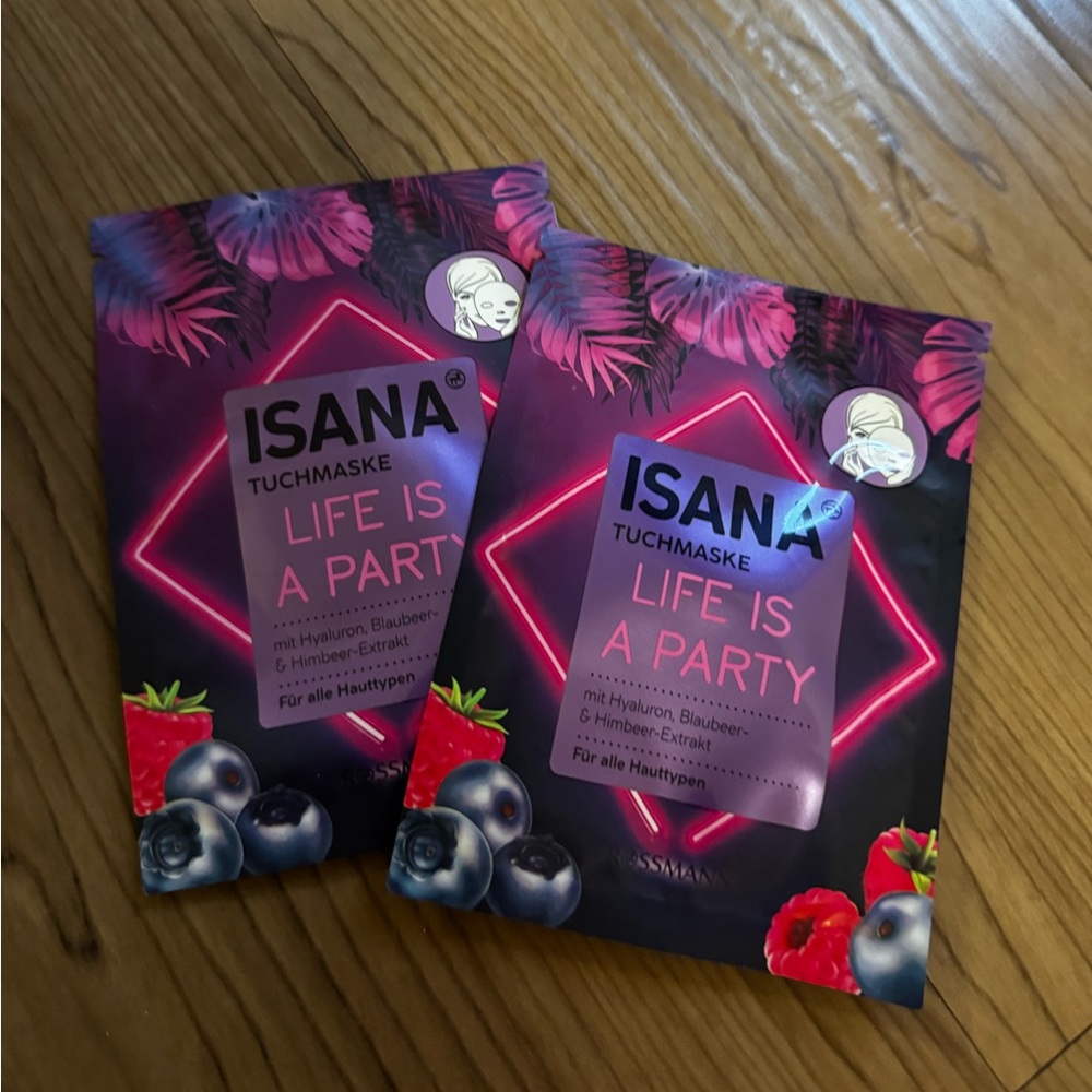 Life is a Party Face Mask - Purple and Black 2 masks